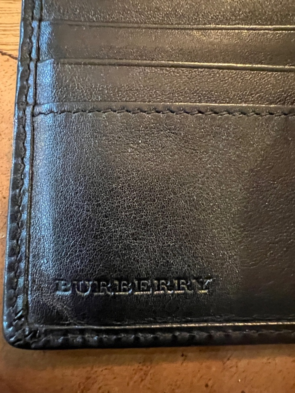 Burberry Black Leather Card Holder with Embossed Logo